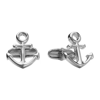 Asstd National Brand Anchor Cuff Links In Silver