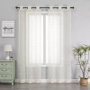 Asstd National Brand Angel Grommet Top Sheer Set Of 2 Curtain Panel In Sand