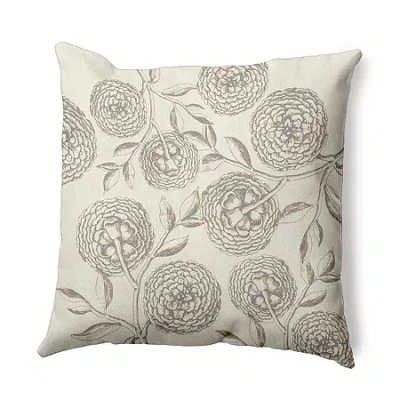 Asstd National Brand Antique Flowers Square Throw Pillow In Gray