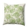Asstd National Brand Antique Flowers Square Throw Pillow In Green