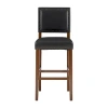 Asstd National Brand Archer Upholstered Barstool With Back In Black