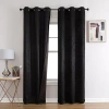 Asstd National Brand Archie Grommet Top Blackout Set Of 2 Curtain Panel In Black