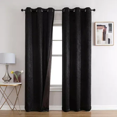 Asstd National Brand Archie Grommet Top Blackout Set Of 2 Curtain Panel