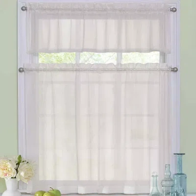 Asstd National Brand Arm And Hammer Curtain Fresh Odor-neutralizing 3-pc. Rod Pocket Window Tier In White
