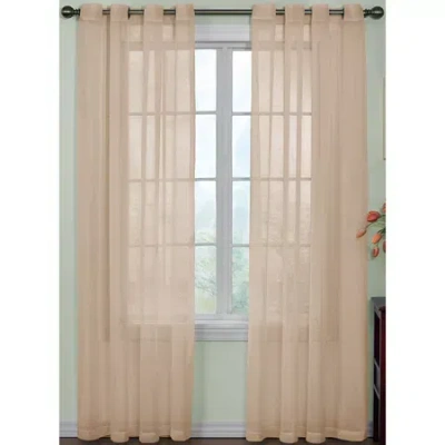 Asstd National Brand Arm And Hammer Curtain Fresh Odor-neutralizing Grommet Top Sheer Single Curtain Panels In Brown