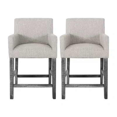 Asstd National Brand Armga 2pc Counter Height Upholstered Bar Stool In Gray