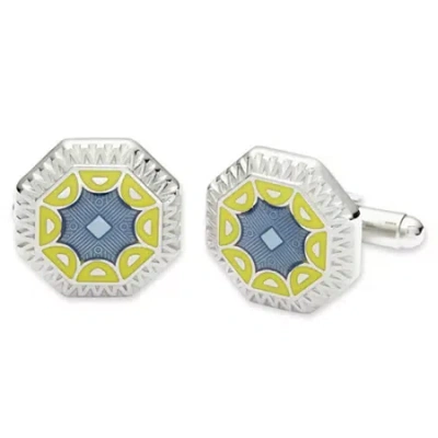 Asstd National Brand Art Deco Enamel Cuff Links In White
