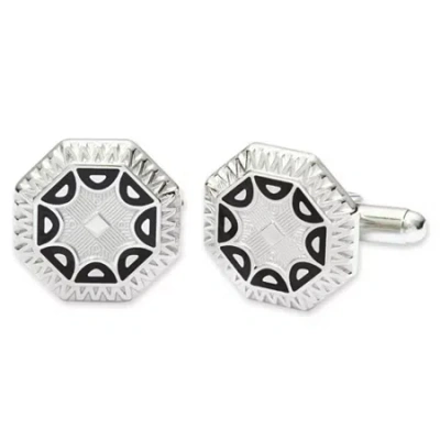 Asstd National Brand Art Deco Enamel Cuff Links In White