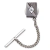 Asstd National Brand Art Deco Tie Tack With Diamond Accent In Gray