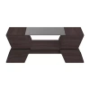 Asstd National Brand Ashland Glass Top Storage Coffee Table In Brown