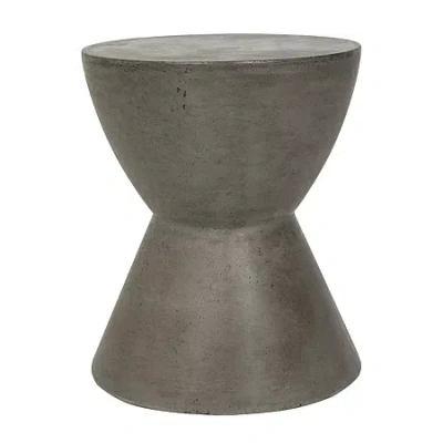 Asstd National Brand Athena Patio Collection Weather Resistant Concrete Side Table In Gray