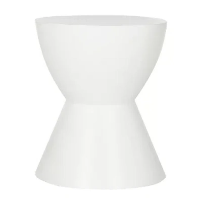 Asstd National Brand Athena Patio Collection Weather Resistant Concrete Side Table In White