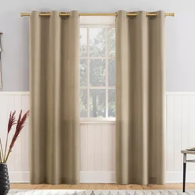 Asstd National Brand Athens Grommet Top Light-filtering Set Of 2 Curtain Panel In Brown