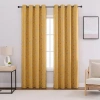 Asstd National Brand Aurora Grommet Top Embroidered Blackout Single Curtain Panel In Yellow