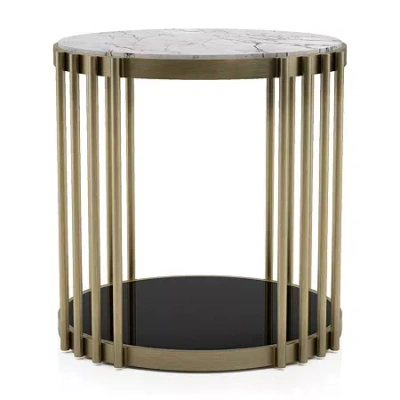 Asstd National Brand Aurora Storage Metal End Table In Yellow