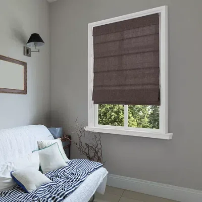Asstd National Brand Austin Fabric Cordless Light-filtering Roman Shade In Brown