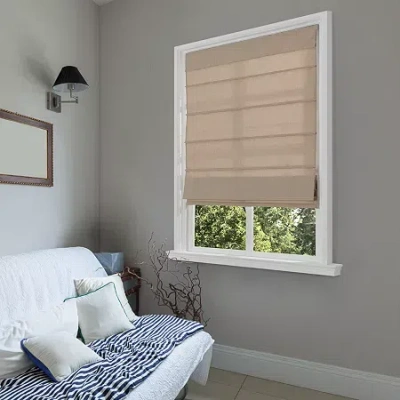 Asstd National Brand Austin Fabric Cordless Light-filtering Roman Shade In Sand