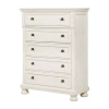 Asstd National Brand Avalon Furniture Wright 5 Drawer Chest In Oyster White In White
