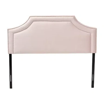 Asstd National Brand Avignon Upholstered Headboard With Nailhead Trim In Pink