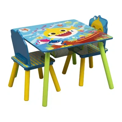 Asstd National Brand Baby Shark Kids Table And Chair Set In Blue
