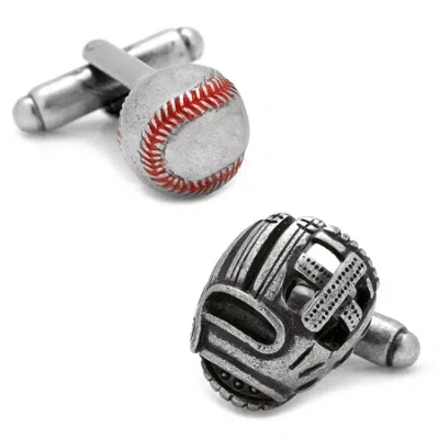 Asstd National Brand Baseball Cufflinks In Silver