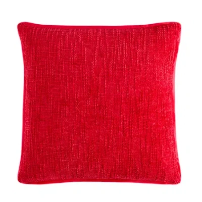 Asstd National Brand Basketweave Square Throw Pillow In Red