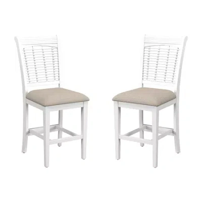 Asstd National Brand Bayberry 2-pc. Counter Height Swivel Bar Stool In White