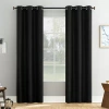 Asstd National Brand Bayline Grommet Top Blackout Set Of 2 Curtain Panel In Black