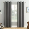 Asstd National Brand Bayline Grommet Top Blackout Set Of 2 Curtain Panel In Gray