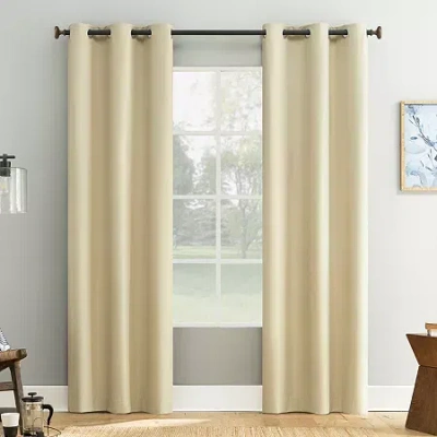 Asstd National Brand Bayline Grommet Top Blackout Set Of 2 Curtain Panel In Yellow