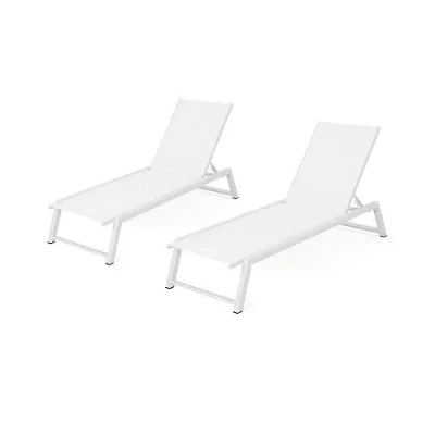Asstd National Brand Belle Adjustable 2-pc. Lounge Chair In White