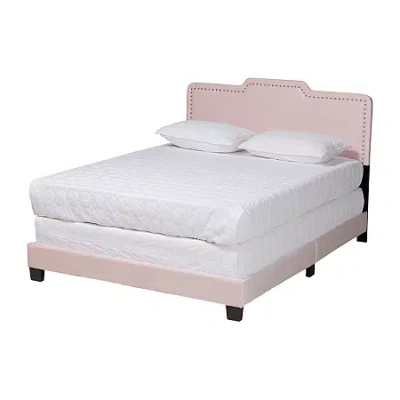 Asstd National Brand Benjen Upholstered Fiberboard Panel Bed In Pink