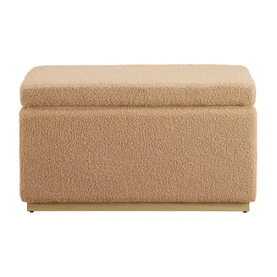 Asstd National Brand Berlinda Sherpa Rectangular Storage Ottoman In Brown