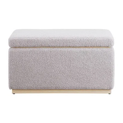 Asstd National Brand Berlinda Sherpa Rectangular Storage Ottoman In Gray