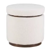 Asstd National Brand Berlinda Sherpa Round Storage Ottoman In White