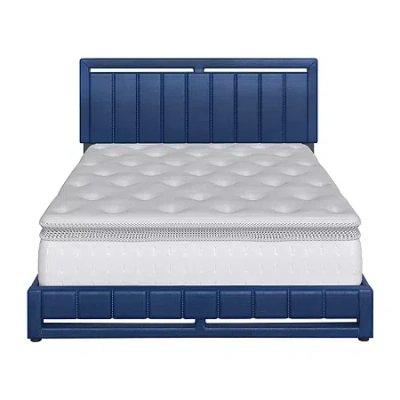 Asstd National Brand Bethany Upholstered Platform Bed In Blue