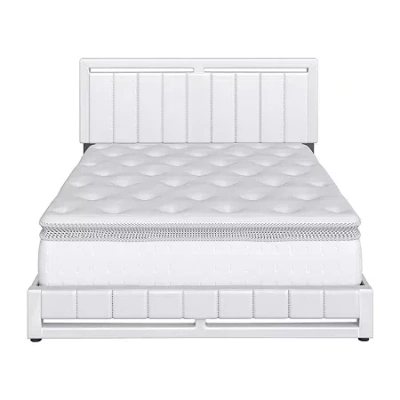Asstd National Brand Bethany Upholstered Platform Bed In White