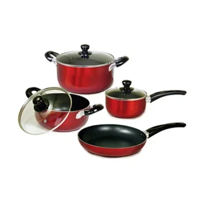 Asstd National Brand Better Chef 7-pc. Non-stick Cookware Set In Red