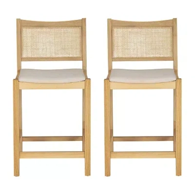 Asstd National Brand Beymer 1 Pair Counter Height Bar Stool In White