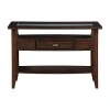 Asstd National Brand Blaire Glass Top Storage 1-drawer Console Table In Brown