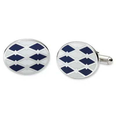 Asstd National Brand Blue And White Enamel Cuff Links