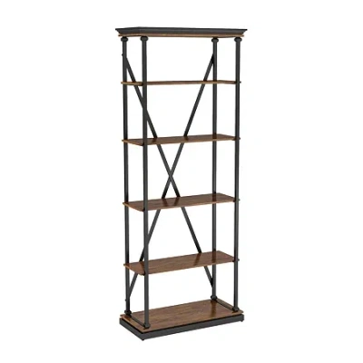 Asstd National Brand Blue River Home Office Collection 5-shelf Bookcase In Brown