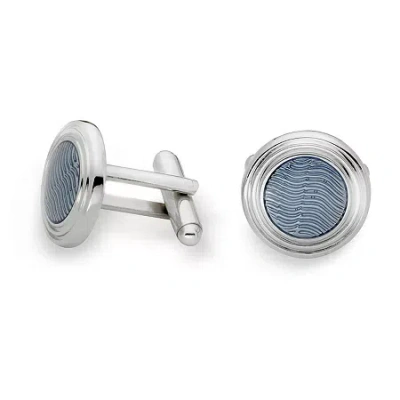 Asstd National Brand Blue Translucent Cufflinks In Silver