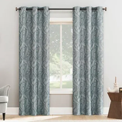 Asstd National Brand Bonnie Grommet Top Light-filtering Set Of 2 Curtain Panel In Blue