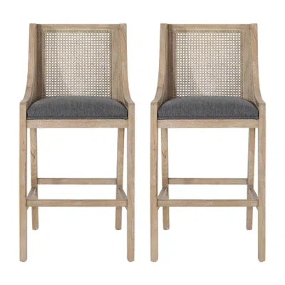 Asstd National Brand Breck 2pc Counter Height Upholstered Bar Stool In Gray