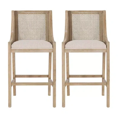 Asstd National Brand Breck 2pc Counter Height Upholstered Bar Stool In Sand