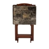 Asstd National Brand Breckenham Faux Marble 5-pc. Tv Tray Table In Brown