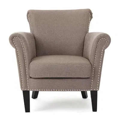 Asstd National Brand Brice Roll Arm Chair In Brown