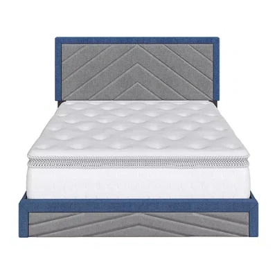 Asstd National Brand Brighton Upholstered Platform Bed In Blue