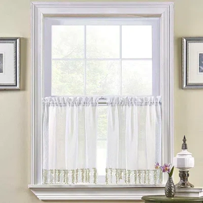 Asstd National Brand Bristol 2-pc. Rod Pocket Window Tier In Multi